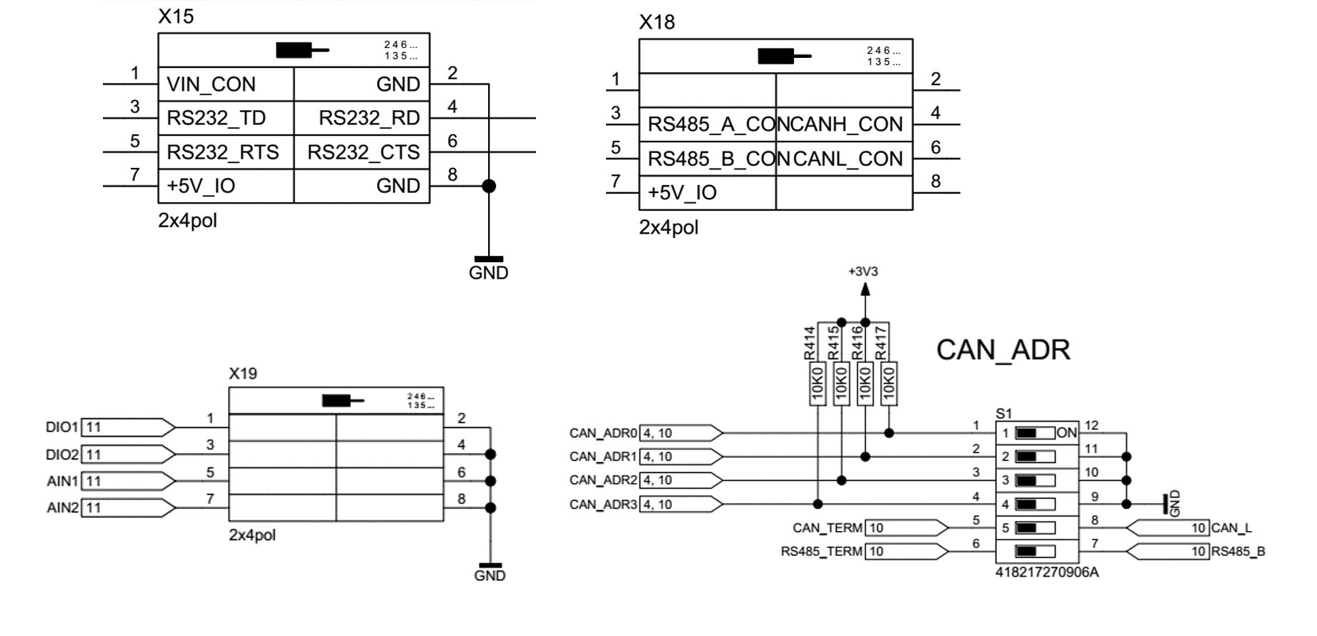 BL i.MX6UL/ULL Connectors Pinout